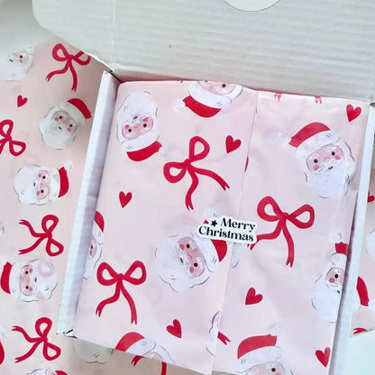 Christmas Santa Claus Bouquet Wrapping Paper – Colorful Festive Tissue Paper for Holiday Gift Wrapping, Flowers, Parties & DIY Crafts