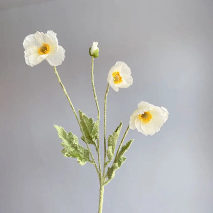4 Heads Artificial Poppy Bouquet – Realistic Faux Flowers for Home Décor, Garden, Wedding Decoration, Party Arrangements & DIY Floral Projects