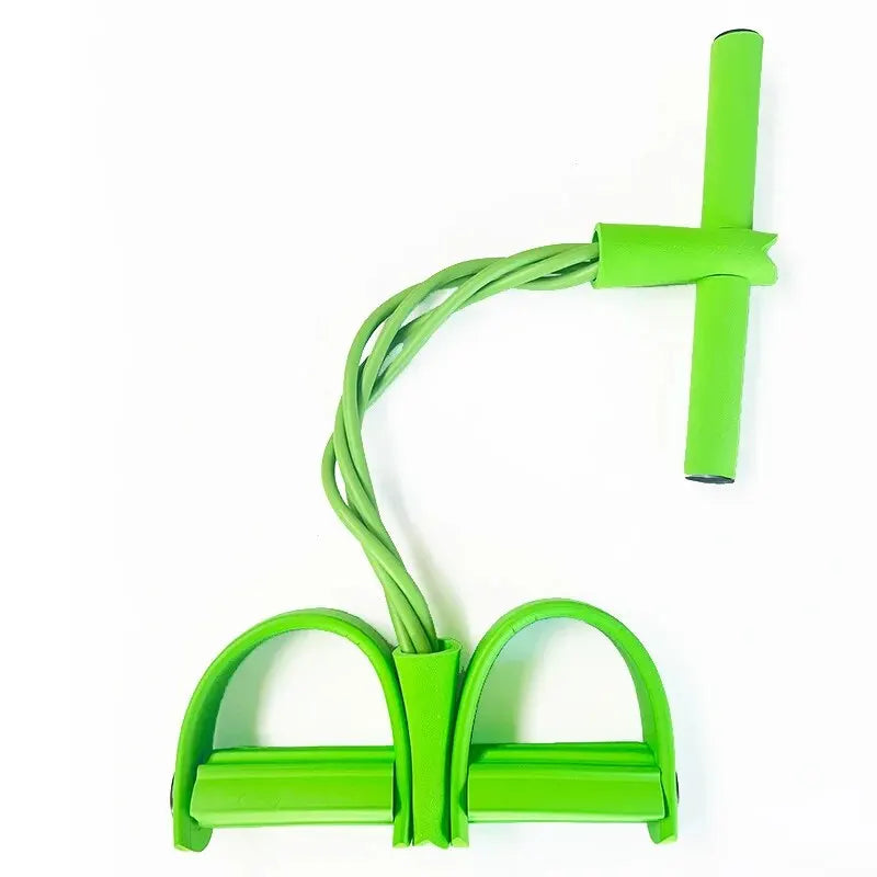 Entrenador de resistencia de pedales de 4 tubos – Cuerda de tensión elástica multifuncional para yoga, entrenamiento de fuerza abdominal, fitness en casa y entrenamiento de cuerpo completo