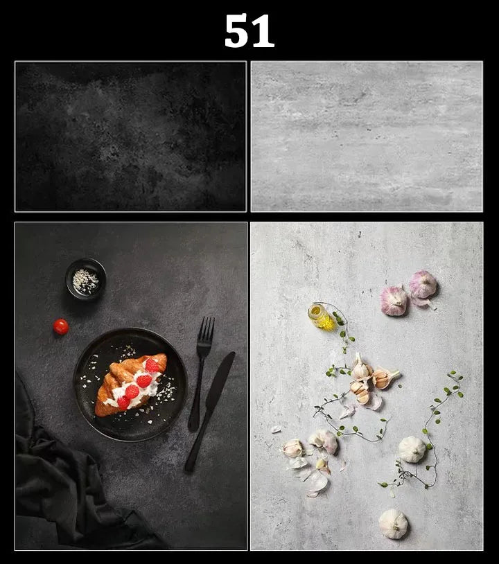 Double-Sided Wood Grain & Marble Photography Backdrop Board 57 × 87 cm – Waterproof Photo Background for Product Photography