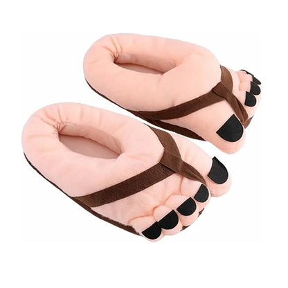 Winter Cotton Slippers for Men and Women, Funny Couple House Slides, Soft Warm Plush Indoor Slippers for Home, Cozy Oversized Feet Slippers for Cold Weather