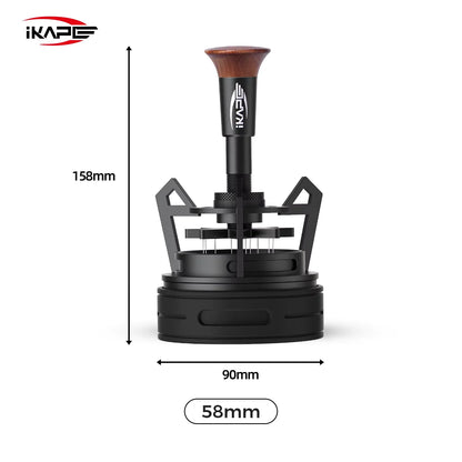 IKAPE V3 Herramienta WDT para Espresso – Agitador de café giratorio con embudo dosificador y soporte, Herramienta de distribución de espresso para baristas, Posos de café y accesorios para cafetería casera