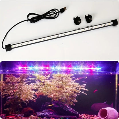17-47cm Multicolor Aquarium LED Light – USB Waterproof Submersible Fish Tank Mood Lamp, Decorative Plant & Aquatic Grow Light