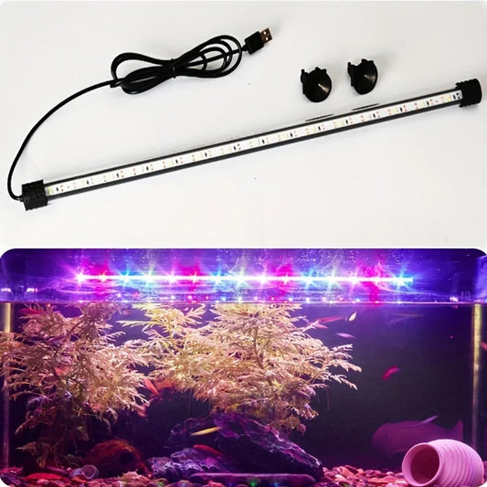 17-47cm Multicolor Aquarium LED Light – USB Waterproof Submersible Fish Tank Mood Lamp, Decorative Plant & Aquatic Grow Light