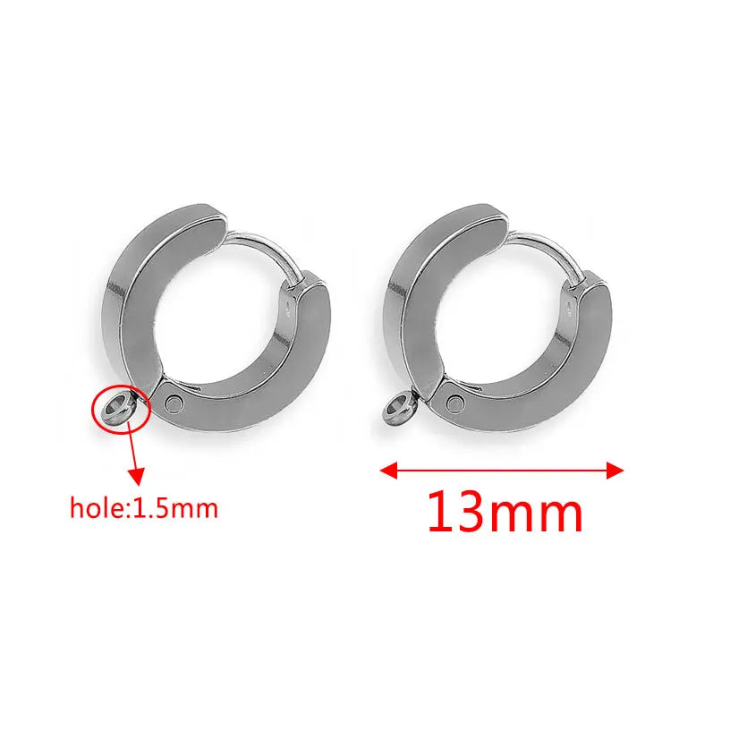 10-Piece Gold Stainless Steel Hoop Earring Hooks with Round Posts – DIY Earring Making Supplies & Jewelry Findings for Women