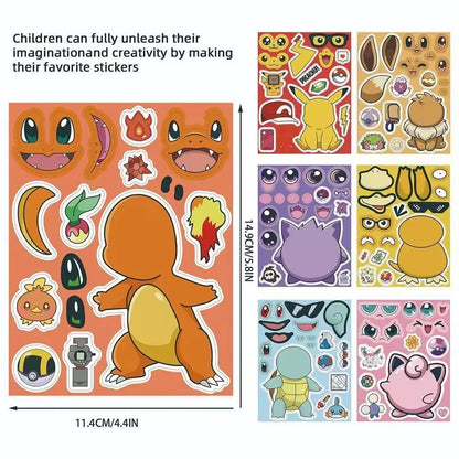 Pokémon Pikachu Anime Puzzle Stickers – 8/24 pièces DIY Jigsaw Cartoon Jouets pour enfants Fête et cadeaux