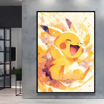 Pokémon Eevee Ink Style Canvas Wall Art – Fantasy Decorative Painting for Home & Room Decor