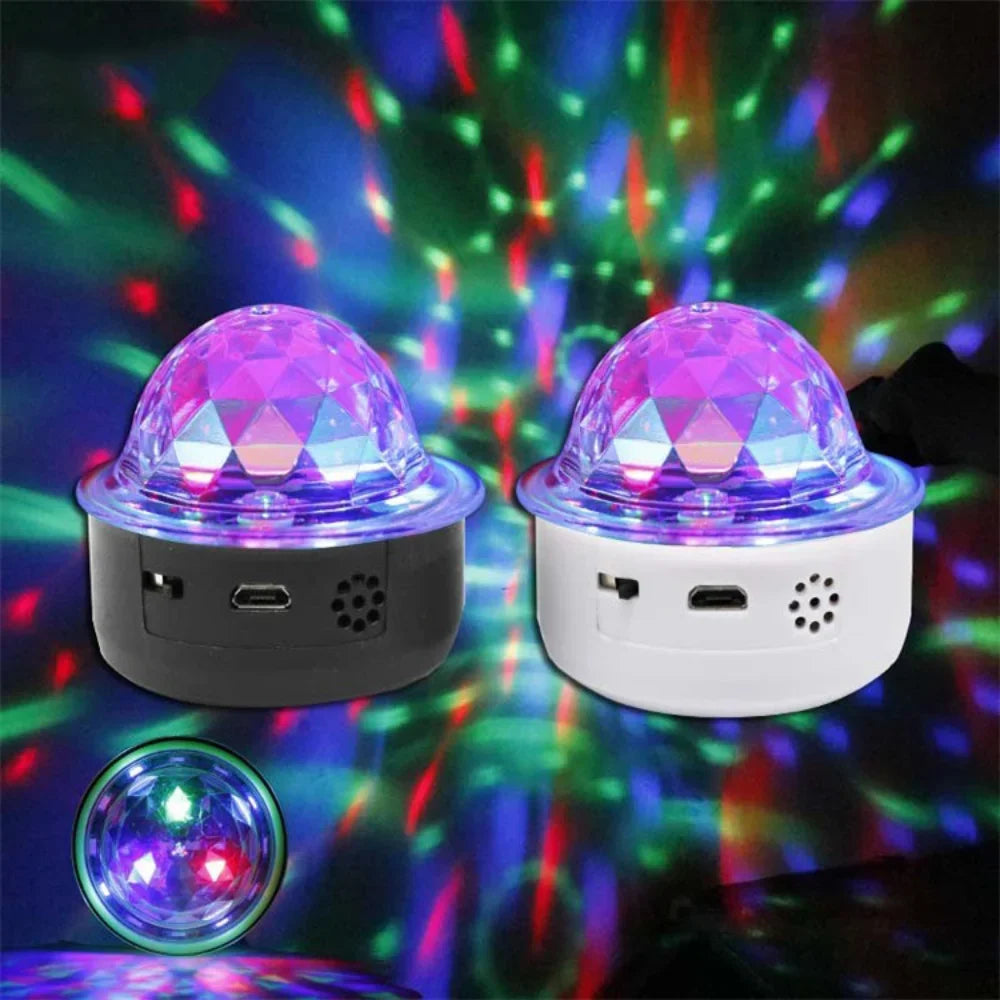 Mini RGB Car Stage Light – 3W Portable LED Effect Lamp with Rechargeable Laser Light for Disco, Parties & Holidays