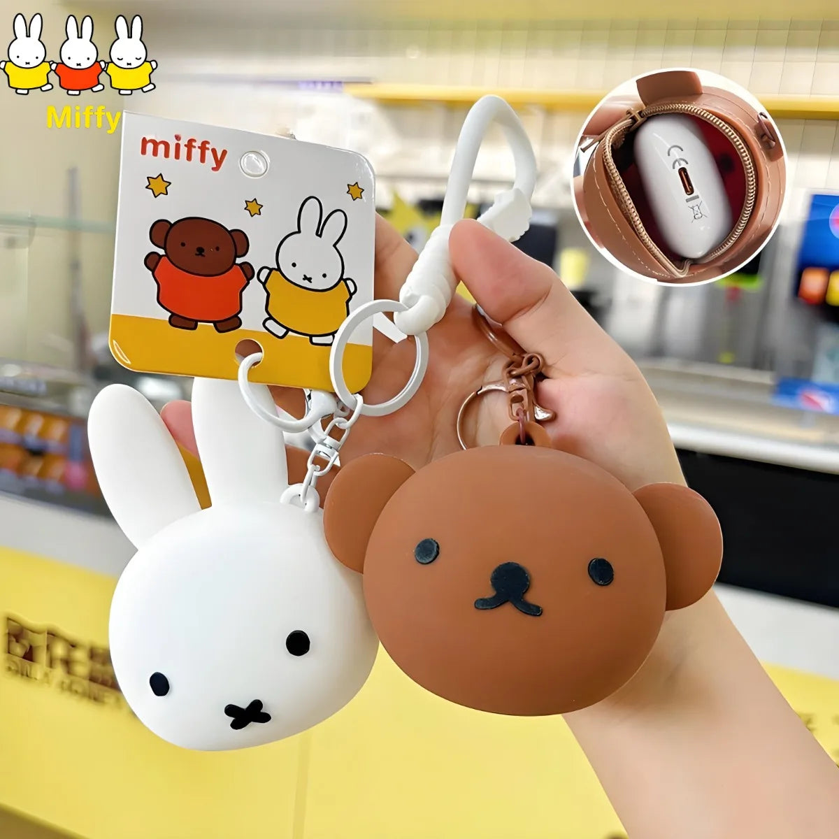 Kawaii Rabbit & Bear Silicone Coin Purse – Cute Cartoon Mini Storage Bag for Coins, Earphones & Small Accessories | Girl Gift