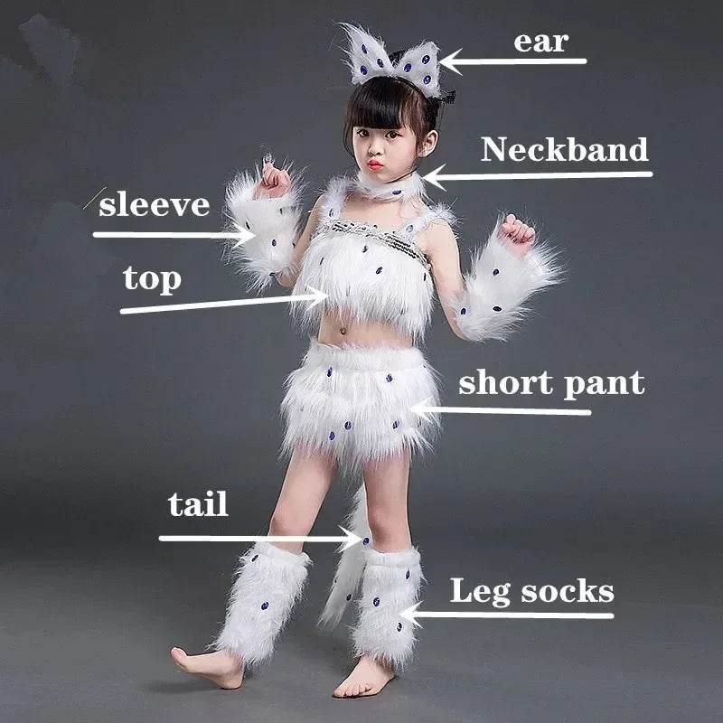 Cat & Fox Animal Cosplay Costume – Sexy Animal Dance Outfit for Halloween Roleplay & Party Wear
