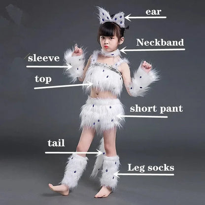 Cat & Fox Animal Cosplay Costume – Sexy Animal Dance Outfit for Halloween Roleplay & Party Wear