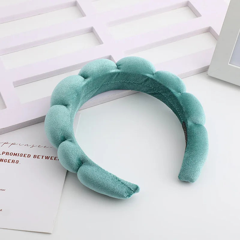 Diadema Retro Acolchada de Terciopelo – Diadema de Esponja Acolchada para Mujeres y Niñas | Accesorio de Moda para Maquillaje y Peinado