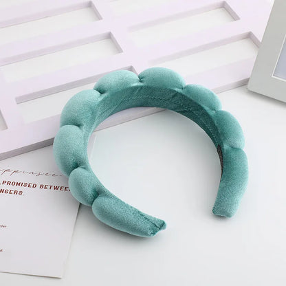 Diadema Retro Acolchada de Terciopelo – Diadema de Esponja Acolchada para Mujeres y Niñas | Accesorio de Moda para Maquillaje y Peinado