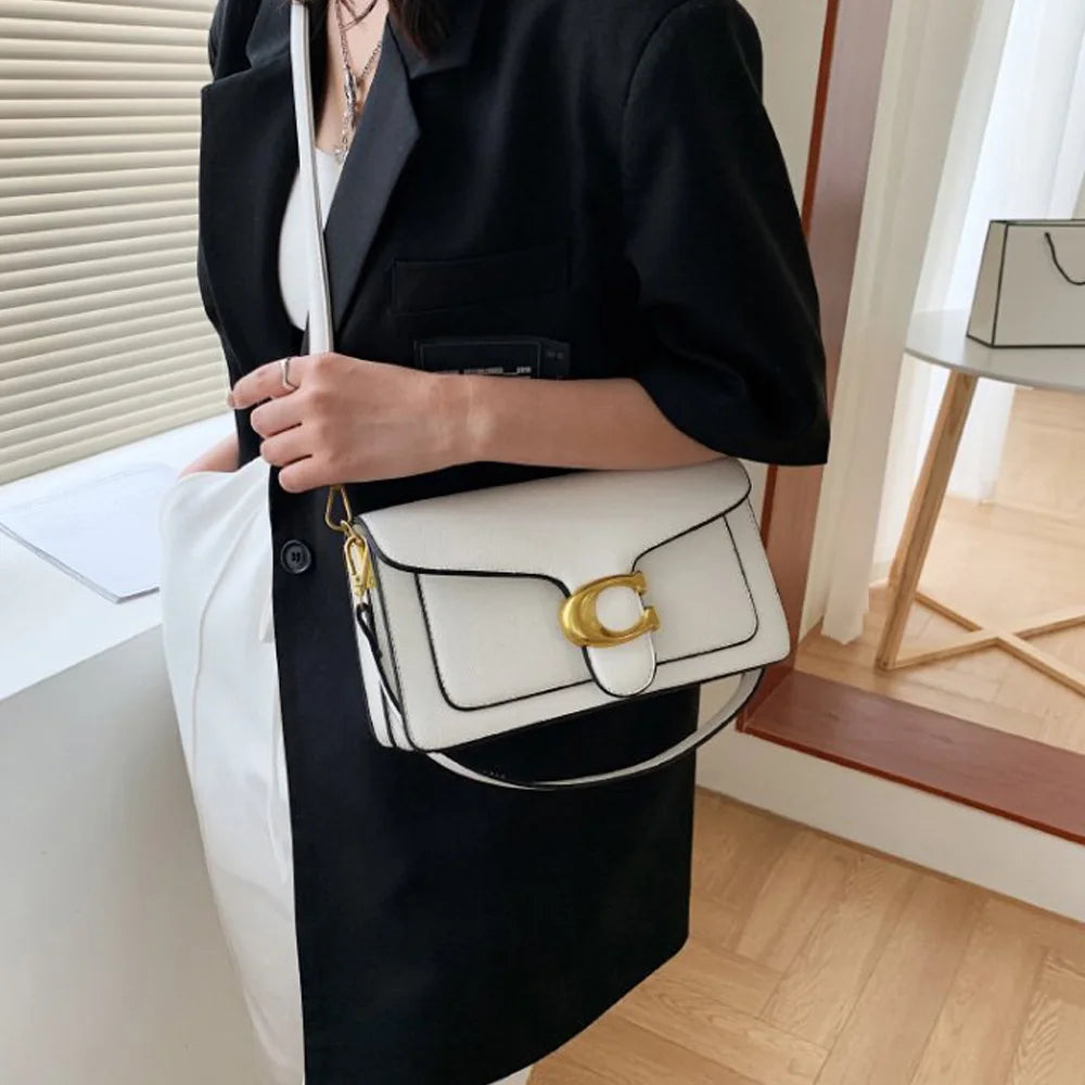 Double Strap Small Square Crossbody Bag for Women Stylish Underarm Shoulder Purse with Adjustable Strap