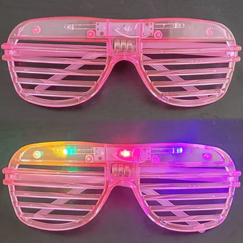 Lunettes de fête lumineuses à LED – Lunettes néon phosphorescentes 3 modes pour anniversaires, mariages et festivals