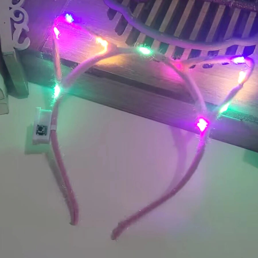 Serre-tête lumineux LED Oreilles de Chat & Lapin – Bandeau lumineux pour Anniversaires, Festivals & Mariages