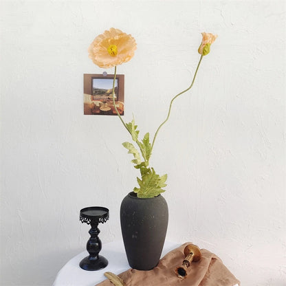 105cm Artificial Poppy Flowers – Large Realistic Faux Floral Stem for Wedding Decor, Vase Arrangements, Home Decoration, Photo Props & Window Displays