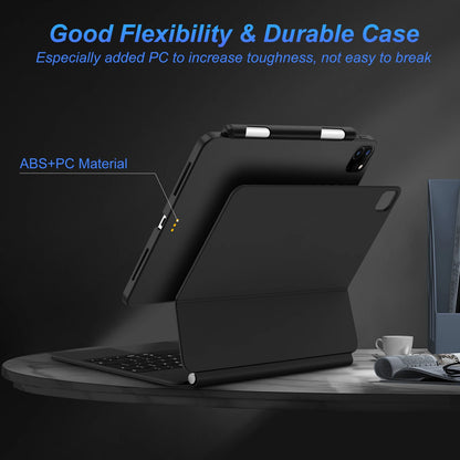 Funda magnética para iPad GOOJODOQ con soporte para lápiz – Compatible con Magic Keyboard para iPad Pro 11/13 M4 (2024), iPad Air 6 y Air 4/5
