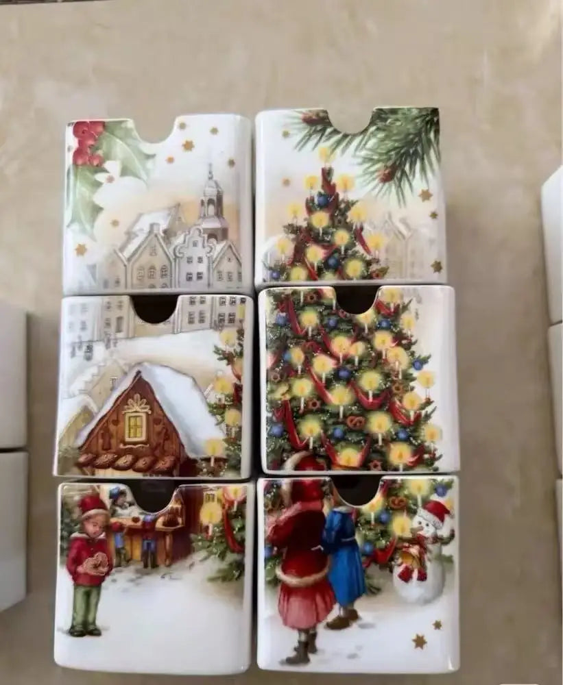 German V Bao Christmas Tableware Collection – Biscuit Plate, Rectangular Serving Plate, Mug, Salad Dish, Dessert & Fruit Holder