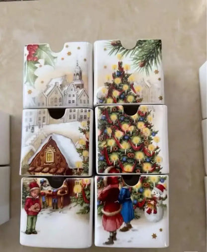 German V Bao Christmas Tableware Collection – Biscuit Plate, Rectangular Serving Plate, Mug, Salad Dish, Dessert & Fruit Holder
