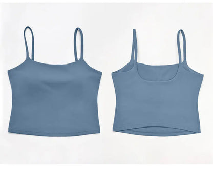 NCLAGEN Top Deportivo de Tirantes para Mujer con Sujetador Incorporado – Chaleco de Yoga con Cuello Cuadrado para Gimnasio, Correr, Fitness y Ropa Deportiva