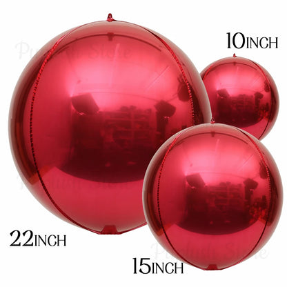 Globos metálicos redondos de aluminio 4D – Decoraciones para fiestas de cumpleaños, bodas y revelaciones de género en oro rosa y plata