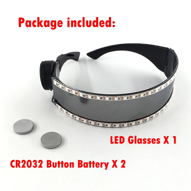 Gafas LED ciberpunk luminosas – Gafas futuristas con luz para cosplay, raves y fiestas de Halloween