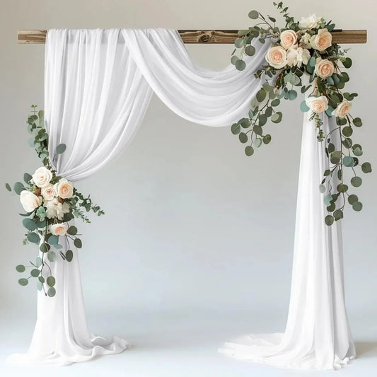 Cortinas transparentes blancas para arco de boda – Tela de tul de 75 cm x 6 m para fondos de ceremonias y fiestas