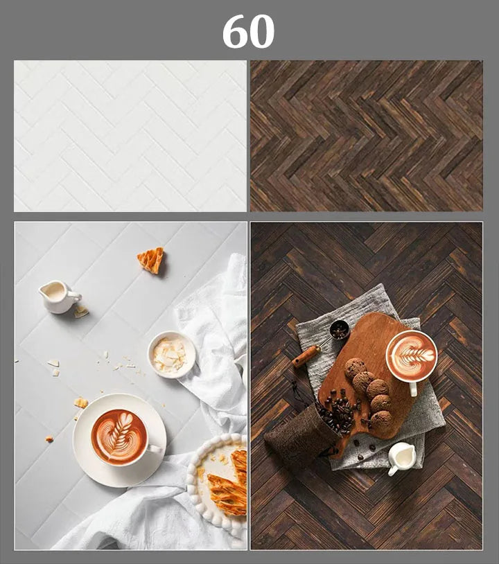 Double-Sided Wood Grain & Marble Photography Backdrop Board 57 × 87 cm – Waterproof Photo Background for Product Photography