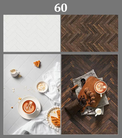 Double-Sided Wood Grain & Marble Photography Backdrop Board 57 × 87 cm – Waterproof Photo Background for Product Photography