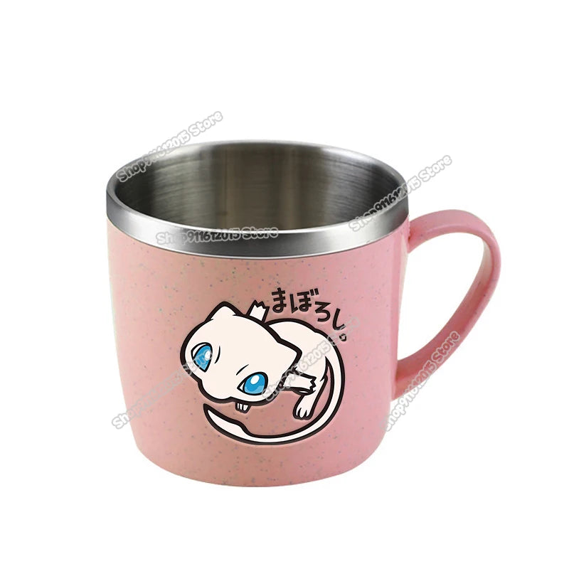 Pokémon Stainless Steel Mug – Pikachu, Snorlax & Eevee Cartoon Drink Cup