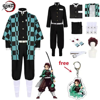 Tanjiro Kamado Inspired Cosplay Costume – Demon Slayer Anime Outfit for Kids & Adults Halloween Roleplay Gift Suit
