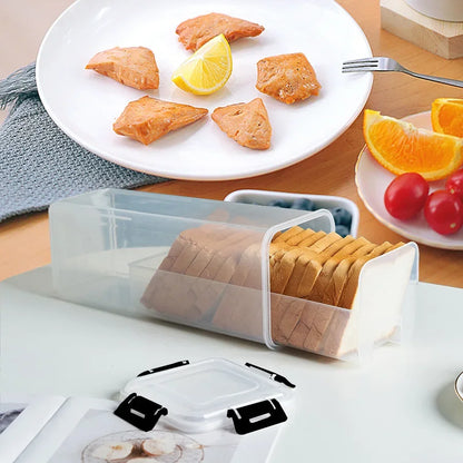 Clear Airtight Bread Box with Lid – Tall Bread Loaf Storage Container for Sandwich & Homemade Bread, Kitchen Food Saver Organizer