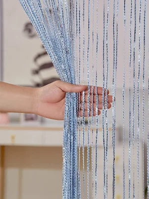 Cortina decorativa de hilos – Separador de ambientes con borlas para puertas, ventanas y decoración del hogar