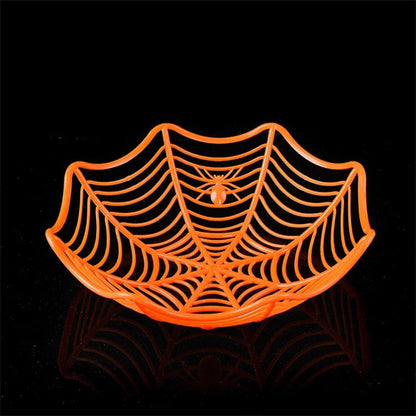 1/3/9PCS Halloween Spider Web Fruit Basket, Halloween Snack and Candy Serving Tray, Decorative Fruit Storage Plate, Spooky Party Tableware and Holiday Home Decoration