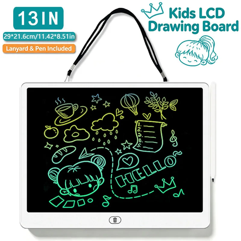 8/11/13/16-Inch LCD Writing Tablet for Kids – Reusable Handwriting Pad, Drawing & Painting Board, Educational Learning Toy for Boys and Girls