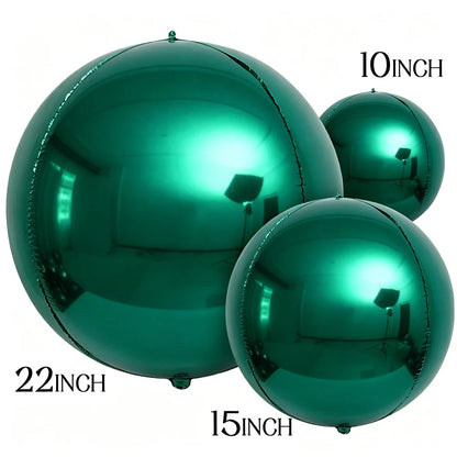 Globos metálicos redondos de aluminio 4D – Decoraciones para fiestas de cumpleaños, bodas y revelaciones de género en oro rosa y plata