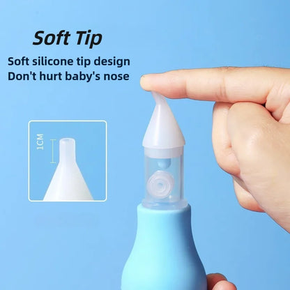 Aspirador Nasal de Silicona para Bebés – Limpiador Manual de Nariz para Lactantes y Niños Pequeños