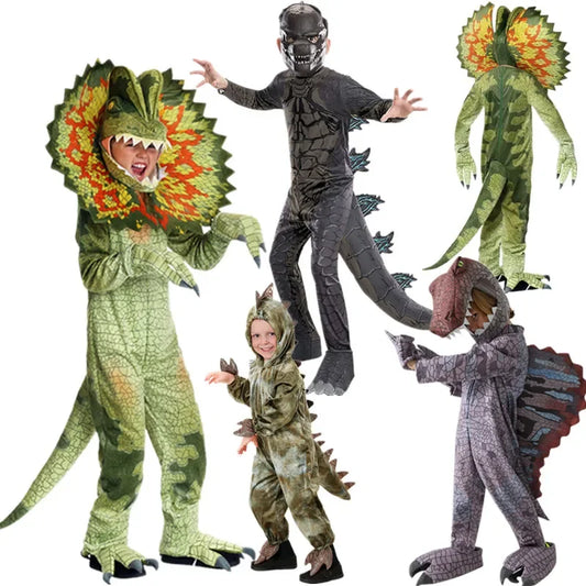 Kids’ Dinosaur Costume – T-Rex Tyrannosaurus Cosplay Jumpsuit for Halloween, Christmas, Stage Shows & Party Dress-Up, Fun Gift for Children