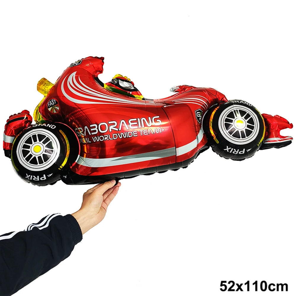 Racing Car Birthday Party Decorations – Race Car, Tire Wheel, Traffic Cone & Checkered Balloons for Kids' Racing-Themed Parties