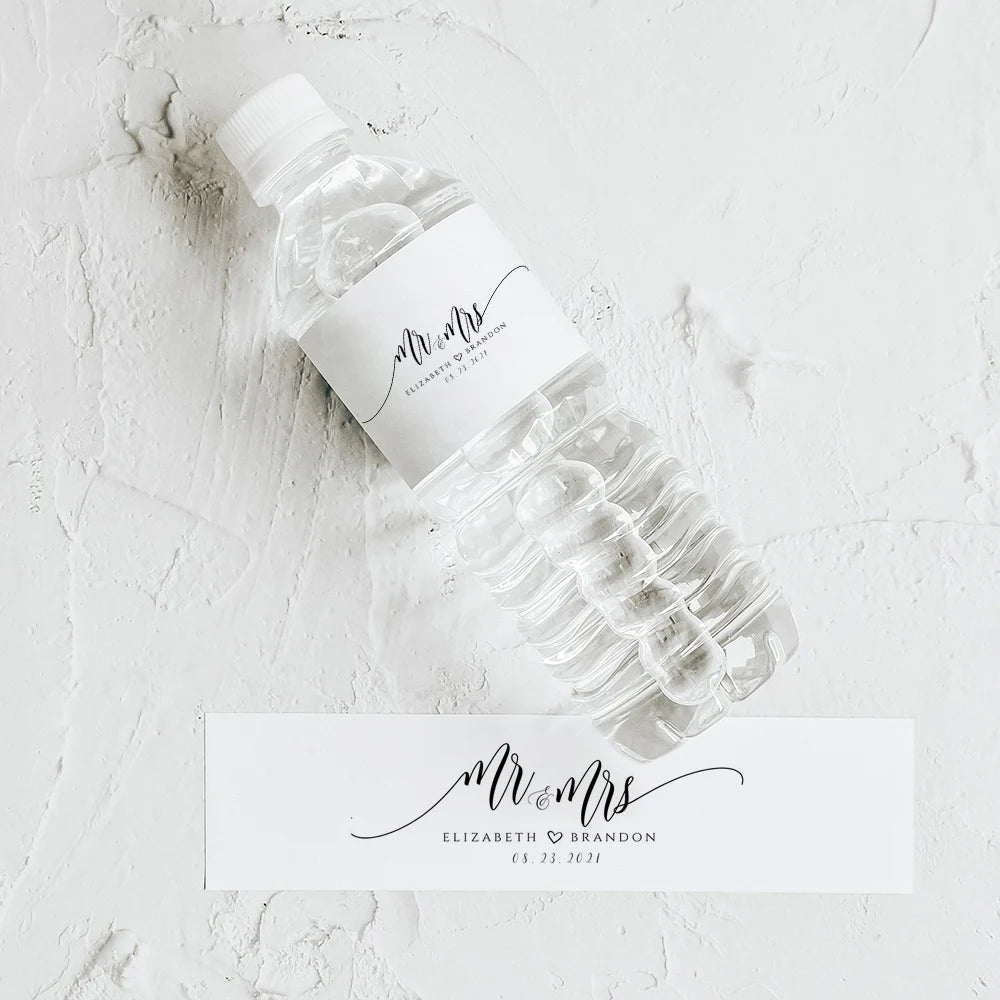 Personalized Wedding Water Bottle Labels – Custom Thank You Stickers for Bridal Shower, Birthday Party & Wedding Welcome Gifts | Event Decor