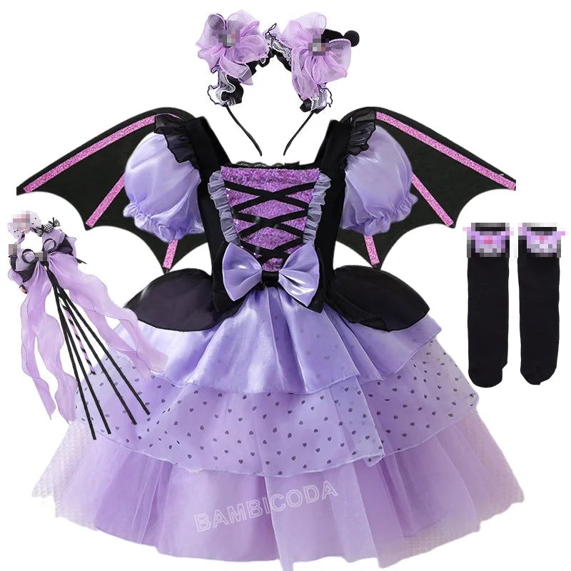 2026 Gothic Lolita Witch Costume Dress – Japanese-Inspired Ruffle Bow Princess Dress for Halloween, Christmas & Parties