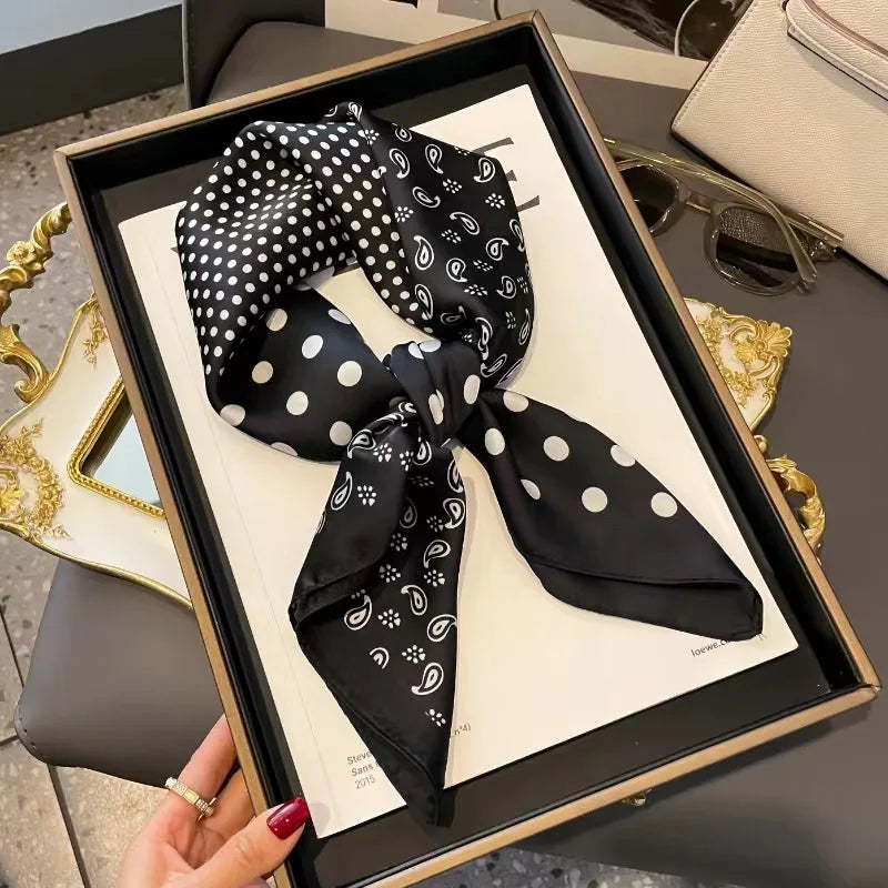 Women's Luxury Satin Silk Feel Square Scarf Printed Hair Scarf Neckerchief Bandana Hijab Wrap