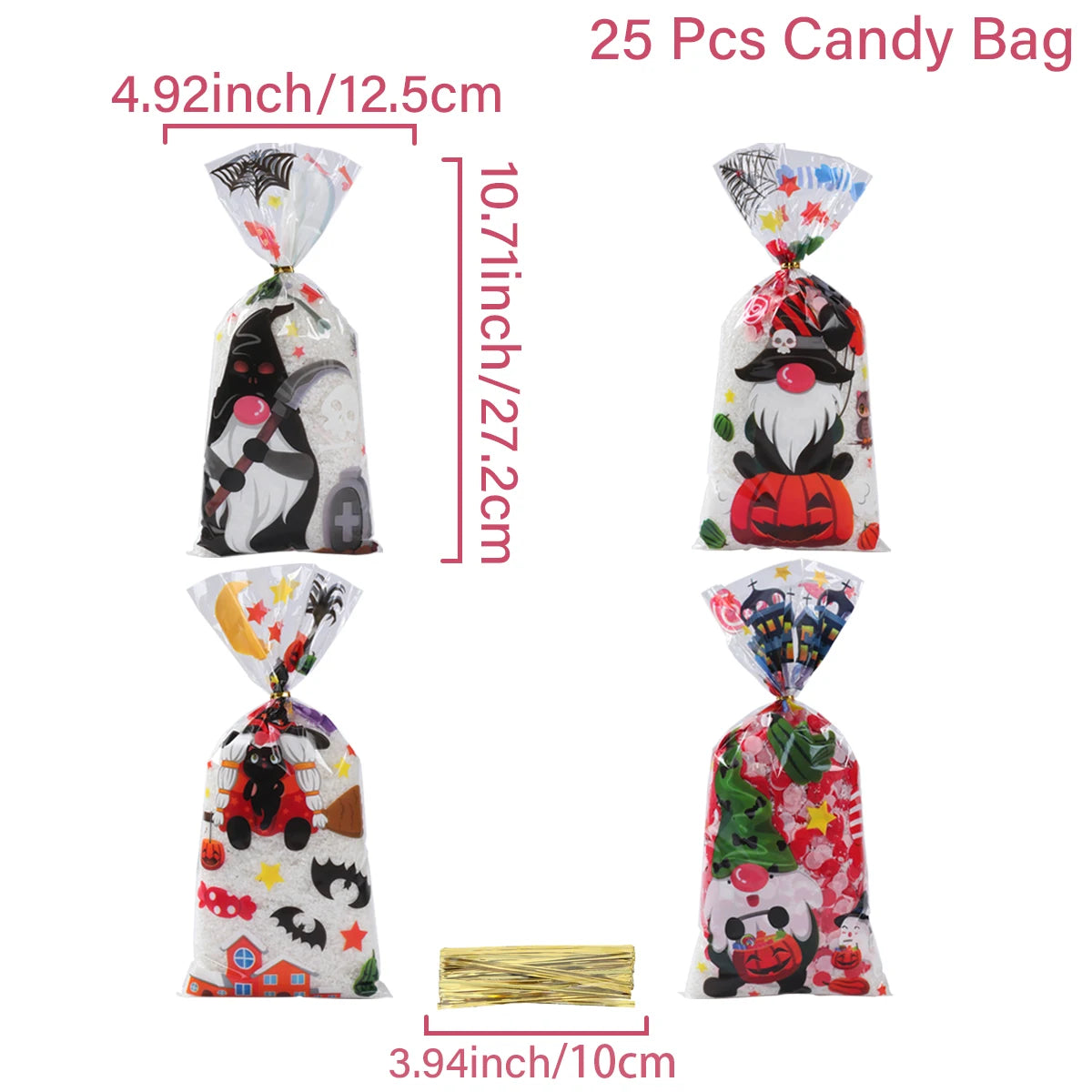 25/50/100PCS Halloween Ghost & Cat Gift Bags – Candy & Cookie Treat Packaging Bags for Trick-or-Treat, Halloween Parties & Decorations 2025