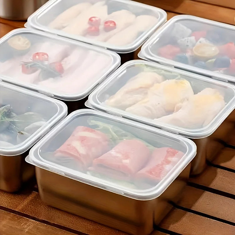 Juego de 5 recipientes de almacenamiento de alimentos de acero inoxidable – Fiambreras herméticas sin BPA para preparación de comidas, oficina y camping