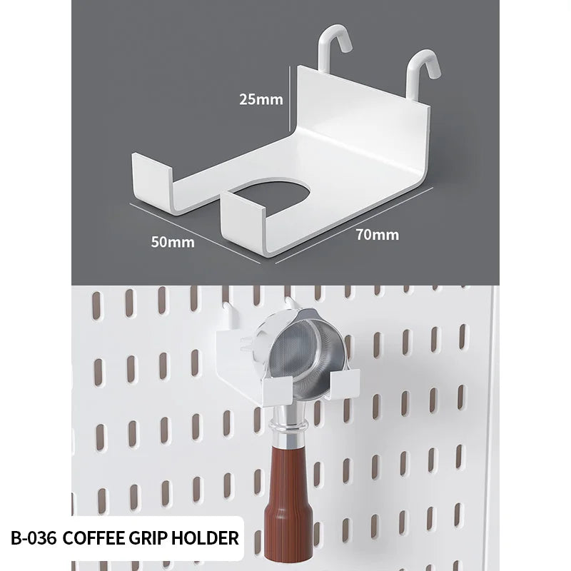 Kit de organización modular de pared con tablero perforado (Pegboard) para bricolaje – Paneles de almacenamiento colgantes sin taladro para cuartos de manualidades, oficina y organización del hogar