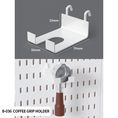 Kit de organización modular de pared con tablero perforado (Pegboard) para bricolaje – Paneles de almacenamiento colgantes sin taladro para cuartos de manualidades, oficina y organización del hogar