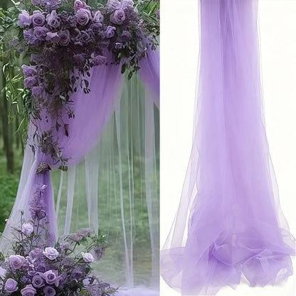 White Sheer Wedding Arch Drapes – 75cm x 6M Tulle Backdrop Fabric for Ceremonies & Parties