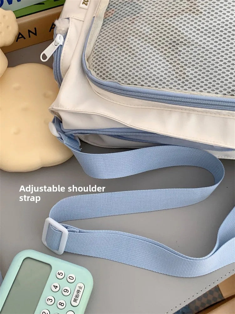 Bolso bandolera transparente de moda – Bolso de hombro Ita de gran capacidad para niñas, bolso mensajero de estilo escolar a la moda, bolso Kawaii versátil para uso diario y accesorios