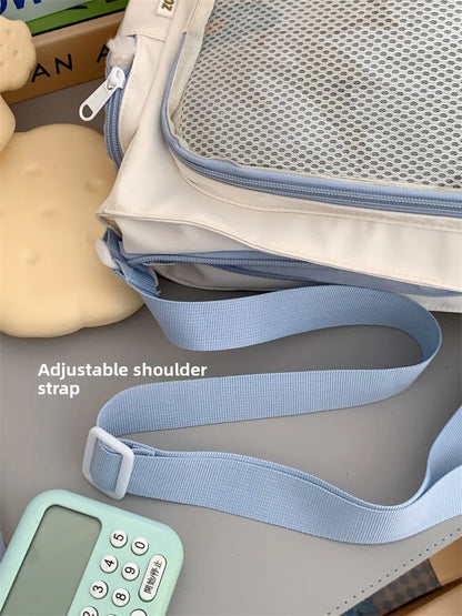 Bolso bandolera transparente de moda – Bolso de hombro Ita de gran capacidad para niñas, bolso mensajero de estilo escolar a la moda, bolso Kawaii versátil para uso diario y accesorios